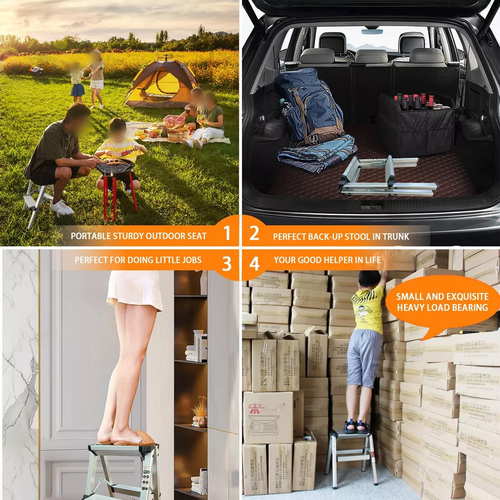 3.2M Telescopic Ladder Aluminium Extension Extendable Steps Adjustable 1-2Step - Picture 15 of 22