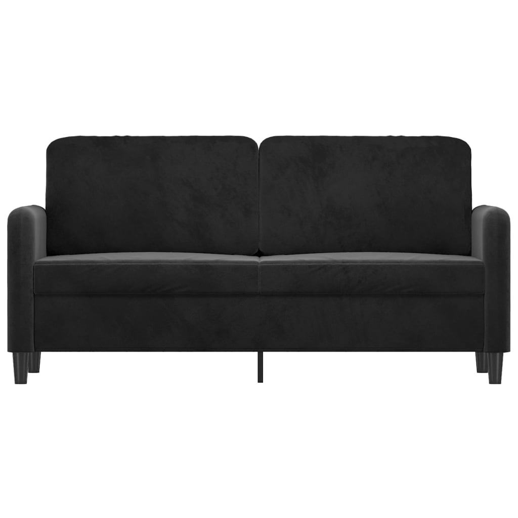 2-seater-sofa-living-room-lounge-couch-futon-chair-velvet-fabric-black