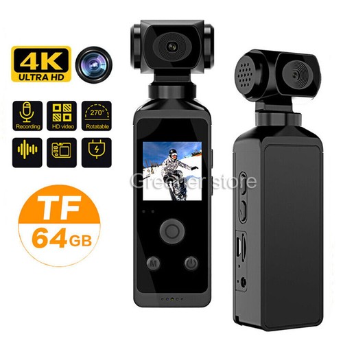4K 270° Rotate Handheld Action Caméra WiFi 30M Imperméable Pochette Sport Camera - Photo 2/20