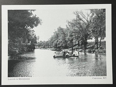 POSTCARD UNPOSTED WYOMING, CHEYENNE (1867-1917)- LAGOON ON MINNEHAHA LAKE -REPRO