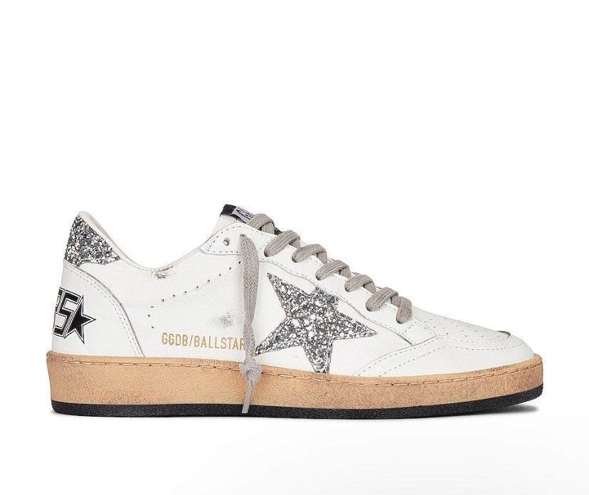Golden Goose Ball Star Sneaker White, Silver NIB Auth Size Golden Goose Ball Star Sneaker White, Silver NIB Auth Size