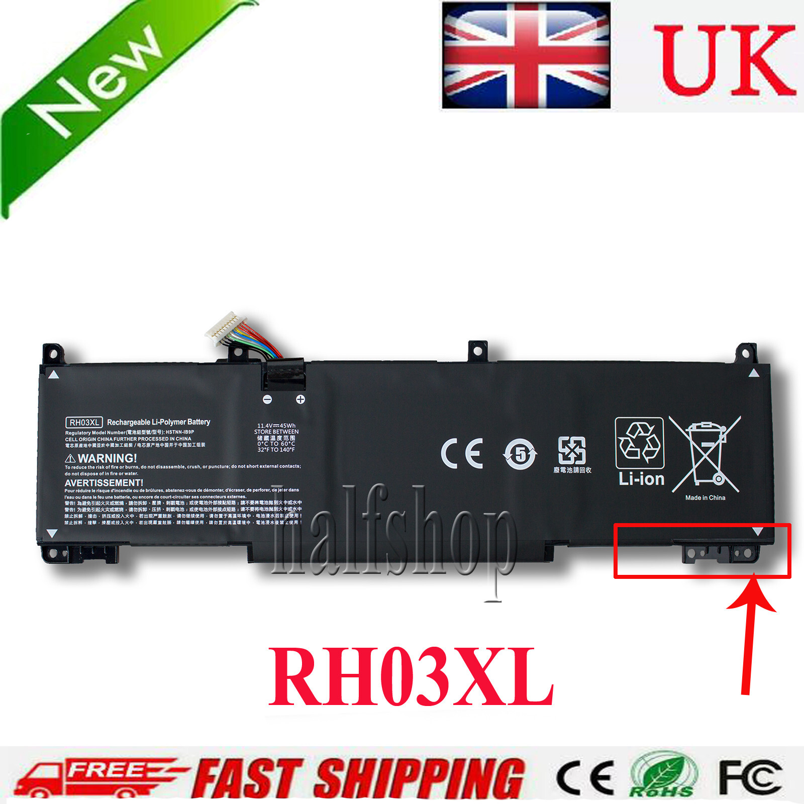 RH03XL Battery for HP ProBook 430 440 445 450 630 640 650 G8 ZHAN 66 Pro 14 G4