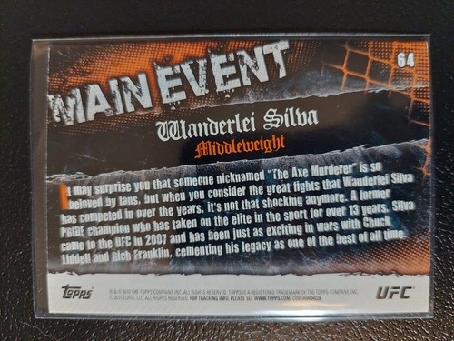 Wanderlei Silva #64 2010 UFC Main Event Thick Gold Parallel - Picture 2 of 2