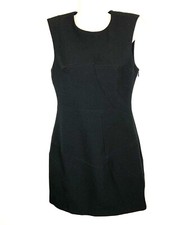 Whistles Black Dress Sleeveless Lined Stretched Shift Back Side Zip Career Sz4