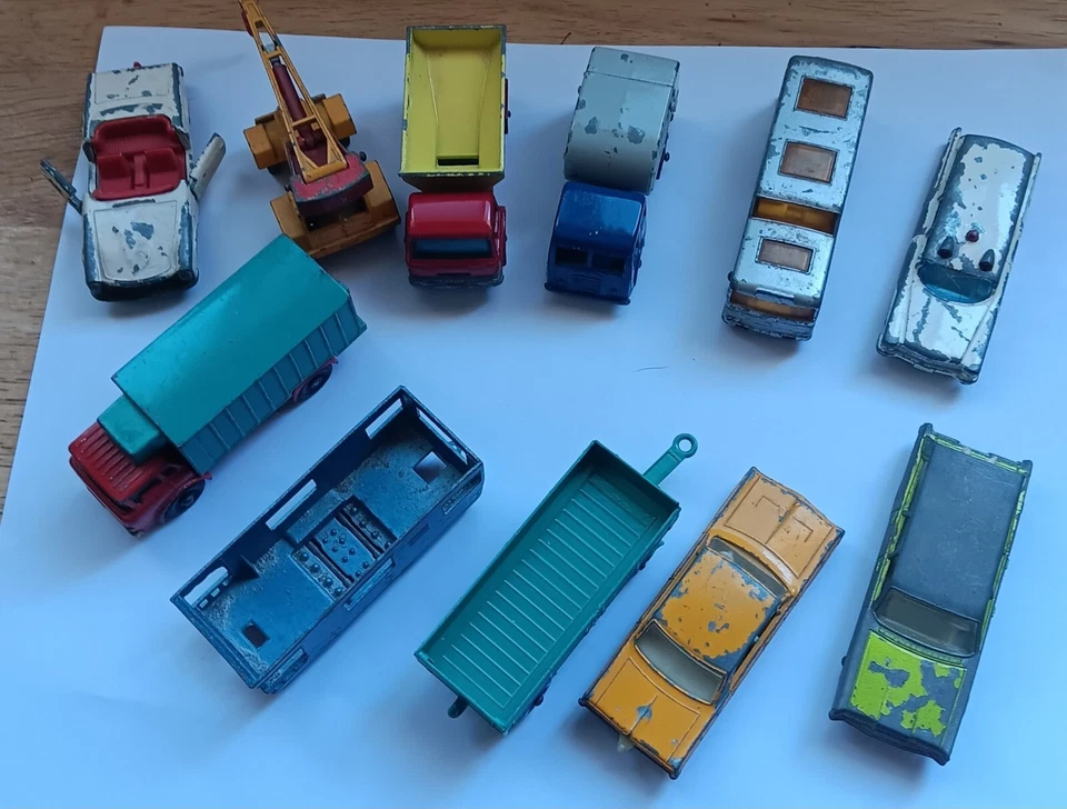 Matchbox Lesney Lot Of 11 Vehicles RARE Variations 1960s (SEE PHOTOS) - Image 2 of 4