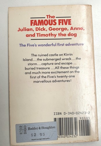 Vintage The Famous Five On A Treasure Island PB c1982 Knight Books Enid Blyton - Picture 2 of 12