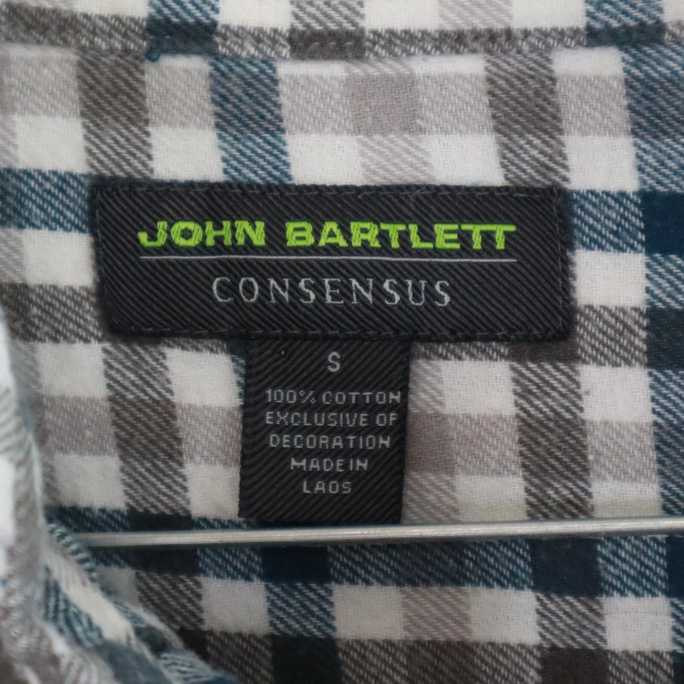 Lote de 2 camisas masculinas de flanela John Bartlett Consensus bolso pequeno xadrez com botões - Imagem 4 de 4