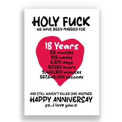 Karte 18 JAHRE HOCHZEITSTAG | LUSTIGE JUBILÄUMSKARTE