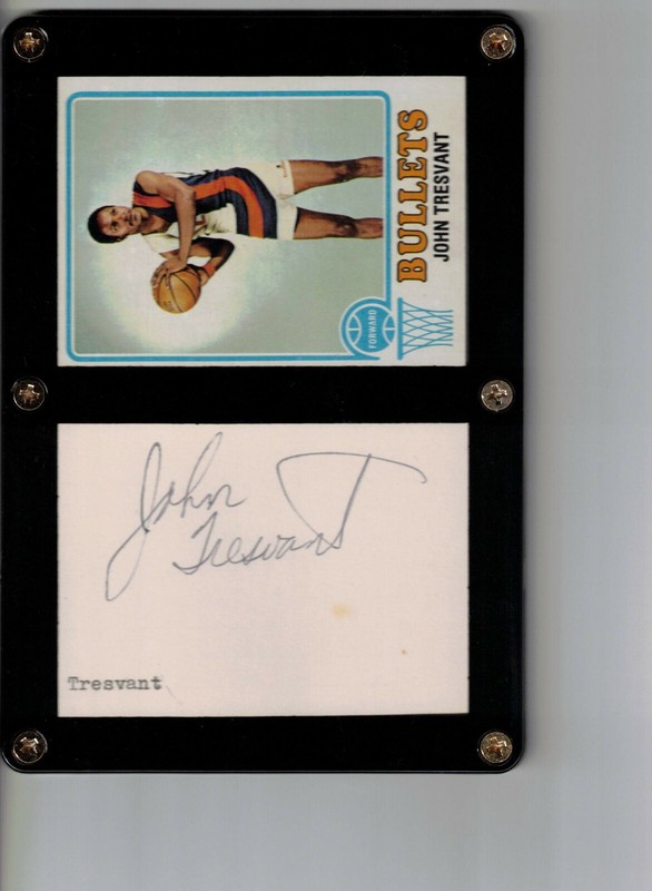 1973-74 Topps Basketball - #26 John Tresvant, Baltimore Bullets with autograph
