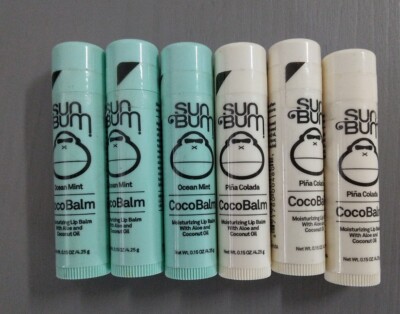 Lot Of 6- Sun Bum CocoBalmLip Balm: 3 Ocean Mint & 3 Pina Colada