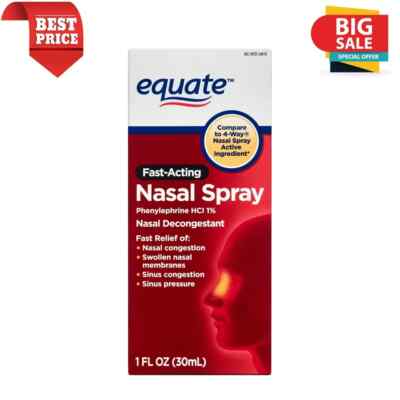 Equate Nasal Four Nasal Spray, Fast Acting Nasal Decongestant, 1 Fl Oz