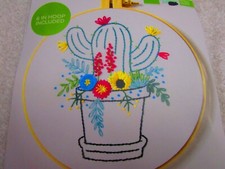 Cactus Bloom Embroidery Kit w/Hoop 47915E 2019, Plaid Bucilla