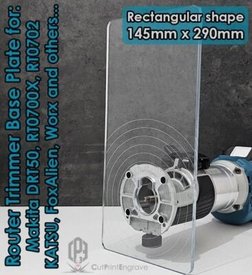 CUTPRINTENGRAVE Rectangular Router Base Plate For Makita DRT50 RT0700X RT0702 KATSU 145x290mm