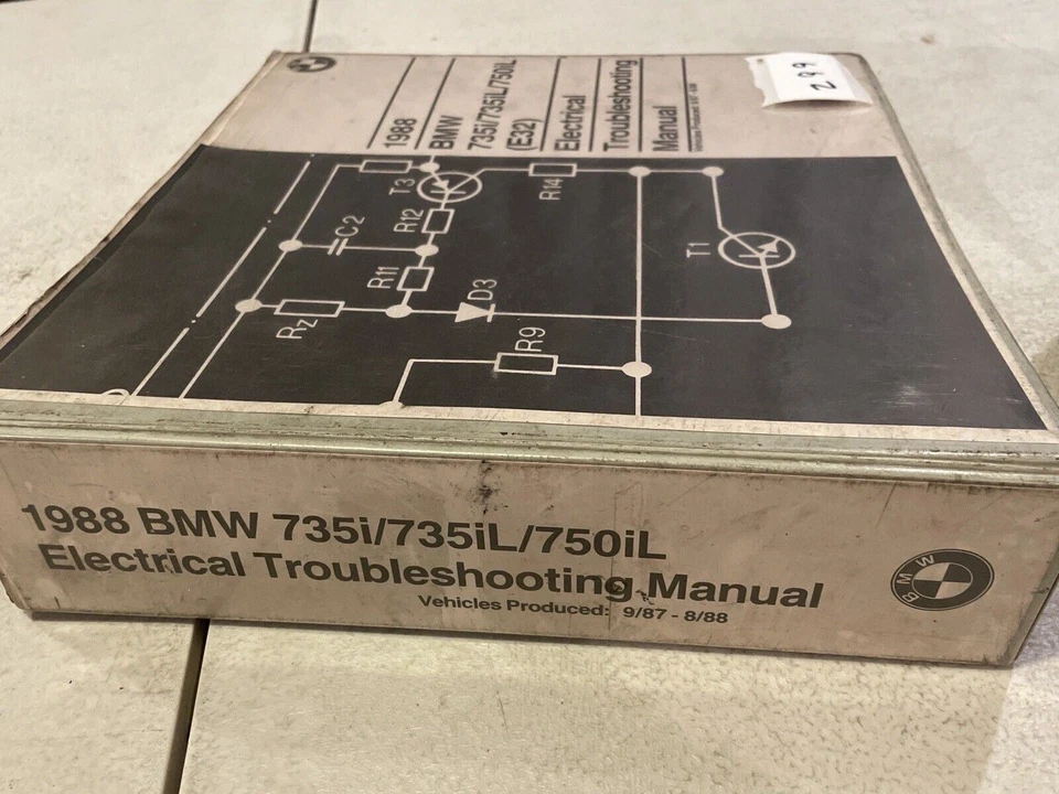 BMW 735i 1988 735iL 750iL (E32) manual eléctrico de solución de problemas OEM  Foto 2 de 4