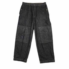 Vintage Cross Colours Black Jeans Men Size 38X33 Baggy Hip Hop Fire Drip *read