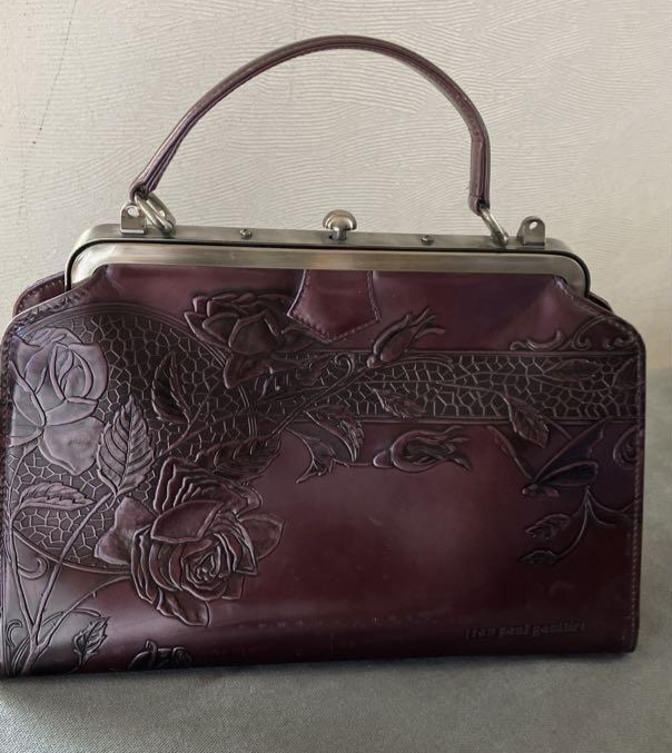 Authentic JEAN PAUL GAULTIER New Rose clasp handbag y2k metallic
