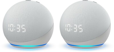 2 Pack] Echo Dot (4th Gen) Smart speaker with clock and Alexa