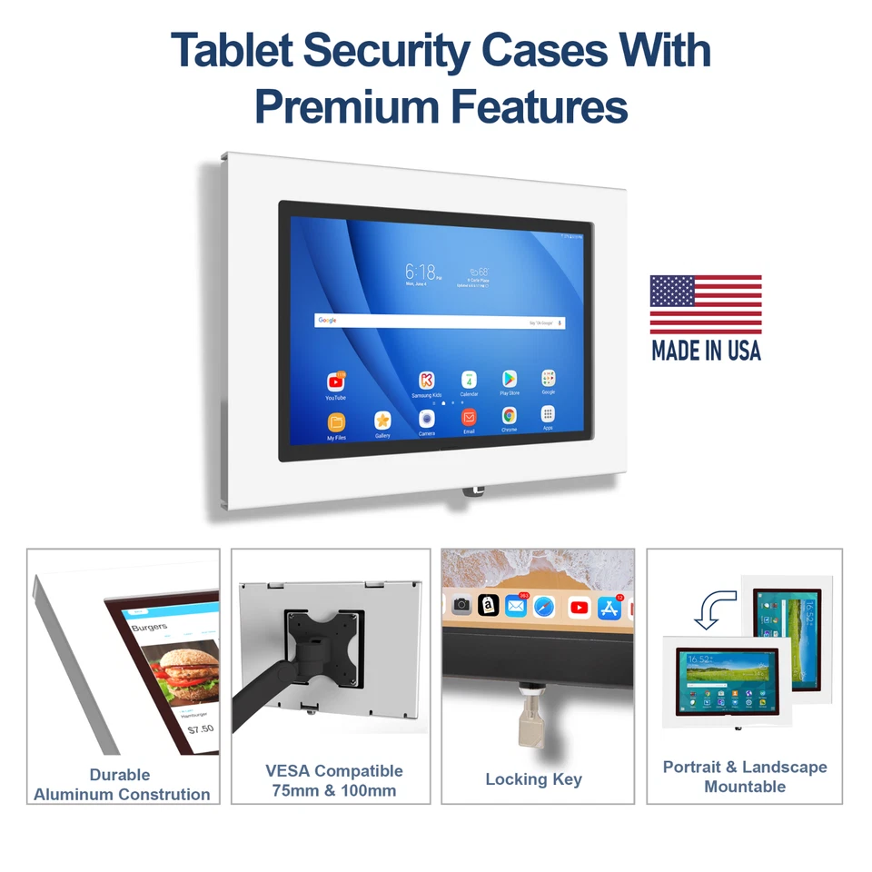 Lenovo TAB 10 E10 P10 M9 M10 M11 K11 Chromebook Security Anti-Theft Metal Case - Image 2 of 4