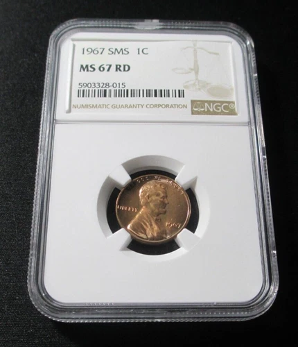 1967 SMS 1C Lincoln NGC MS 67 RD Brown Label NGC Certified #5903328-015 Toned!
