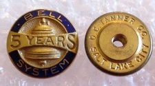Early Vintage Bell System 5 Years Service Award Lapel Pin - Telephone Company