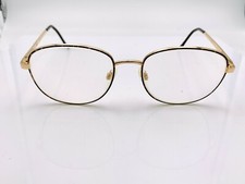 Vintage Luxottica 432 Brown Gold Metal Oval Sunglasses FRAMES ONLY Italy