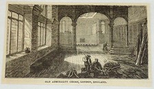 Gravure magazine 1881 ~ ANCIENNE COUR DE L'AMIRAUTÉ ~ Londres, Angleterre