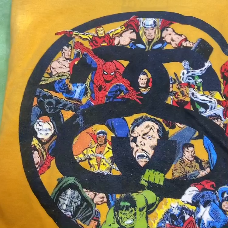 STUSSY X MARVEL Graphic T-Shirt April 9, 2011 Size M Yellow