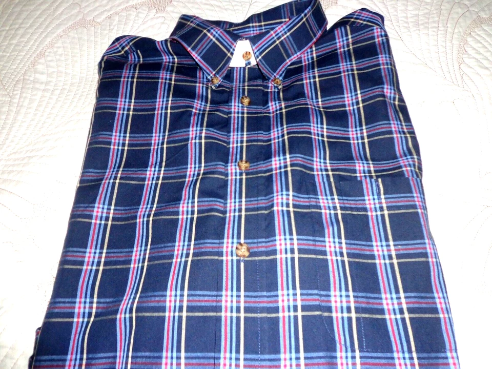 Roundtree & Yorke Easy Care Dress Shirt Mens XLarge Blue Plain Long Sleeves - Image 3 of 4