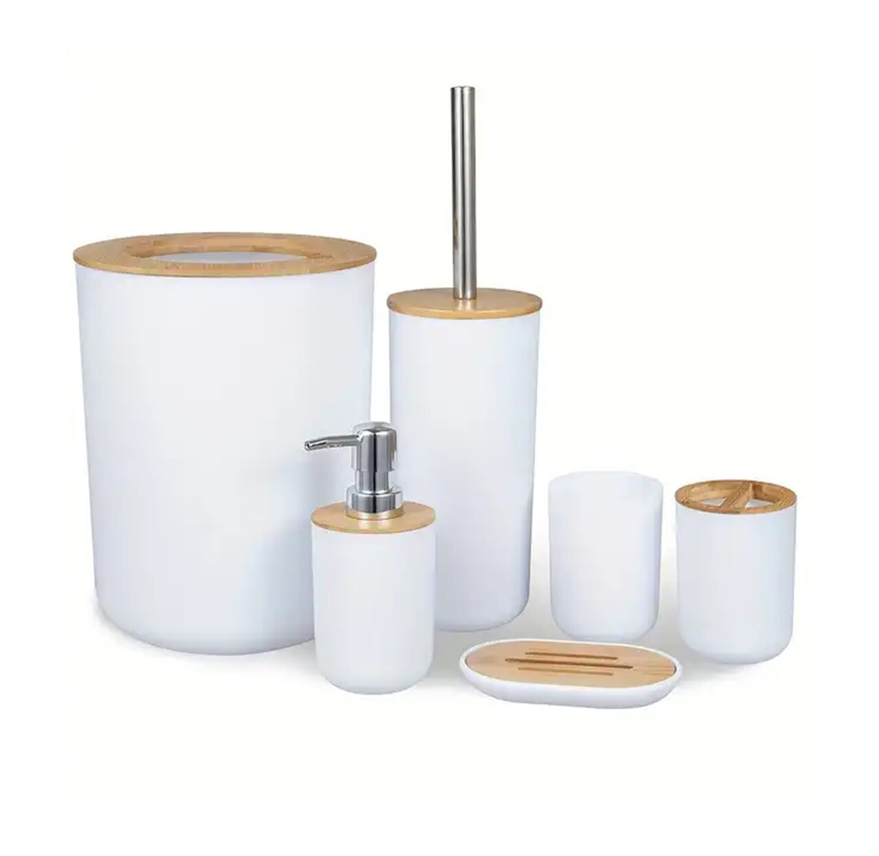 Ensemble accessoire de salle de bain blanc incassable pour famille