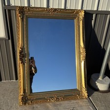 Vintage Ornate Carved Gesso Gold French Style Picture Frame fits 24x36 w Mirror