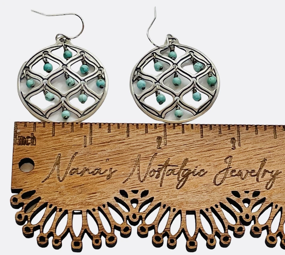 Silpada V W1682 Blue Howlite Earrings 925 Sterling Silver Dangle Turquoise - Image 2 of 4