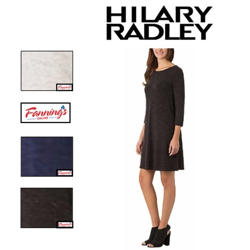 Hilary Radley Ladies' French Terry Dress - 3/4 Sleeve Pullover, Above Knee (Various Colors & Sizes) - View #7