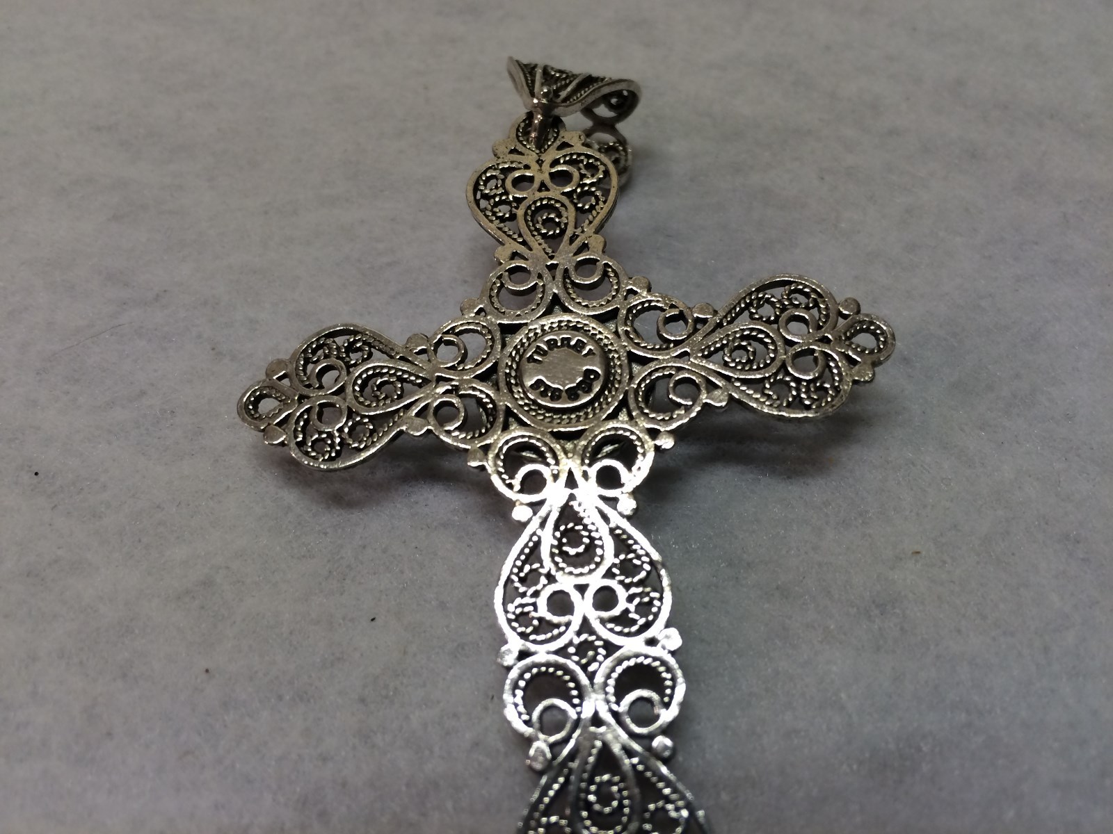 Sterling Silver 925 Open Filigree Turquoise Cross Pendant | eBay