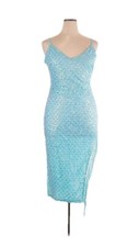 Fashion Nova All I Can Sea Sequin Midi Dress - Aqua 1X NWT 