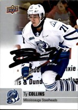 Ty Collins Signed Auto 2019-20 Upper Deck CHL card Mississauga Steelheads