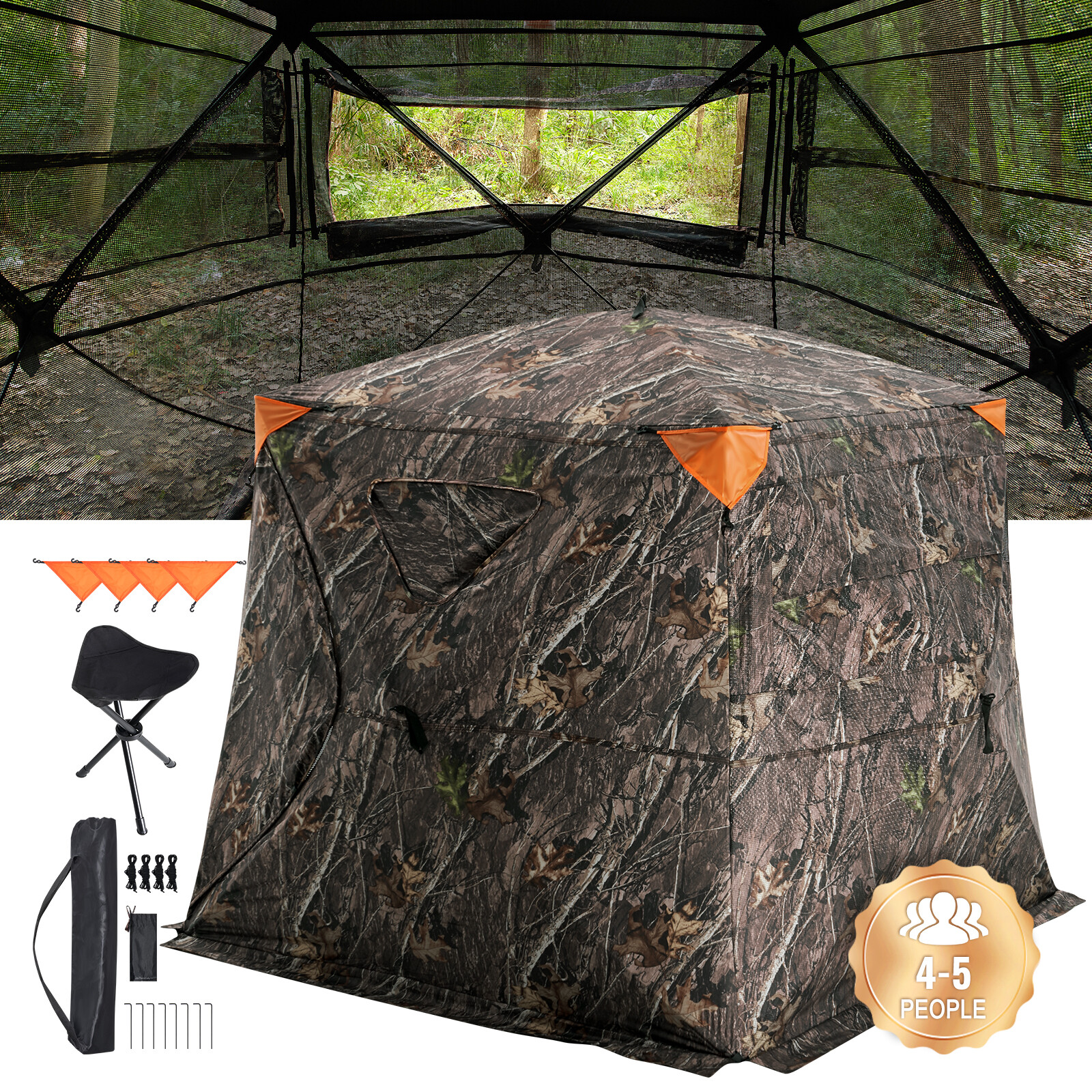 Store de chasse haut de gamme VEVOR 270° grand format en tissu renforcé
