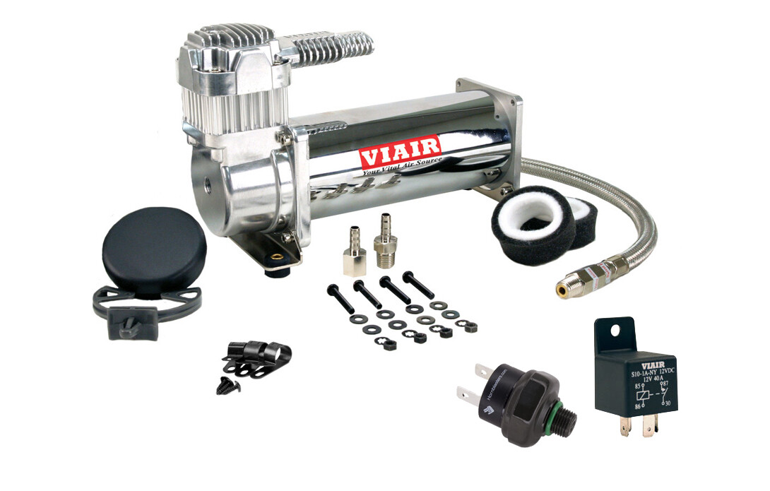 VIAIR 44432 Dual Air Suspension Compressor Kit 444c Chrome VIAIR 44432 Dual Air Suspension Compressor Kit 444c Chrome