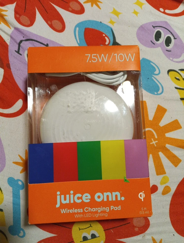 Onn Wireless Charging Pad with LED Lighting, 10W | Compatible Qi Devices - Image 2 of 4