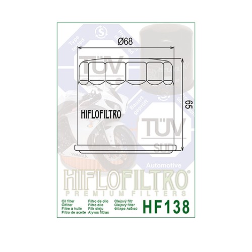 Filtro Olio Moto Hiflo HF138C Per Suzuki GSX-S750 A-L9 2019 - Foto 2 di 3
