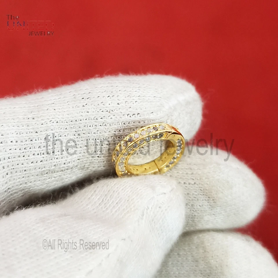 Pave Diamond Round Snap Lock, 925 Silver Diamond Snap Clasp Lock - Image 4 of 4