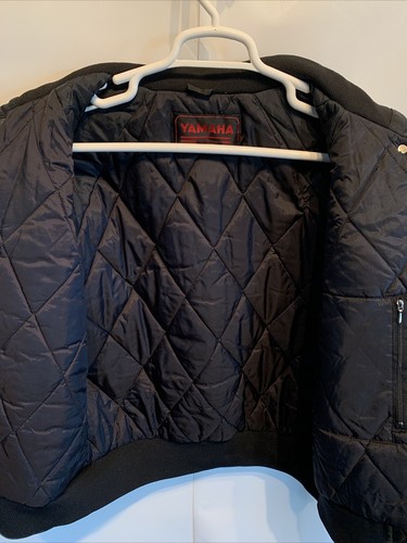 Vintage Yamaha SRX Skuter śnieżny Kurtka wyścigowa Płaszcz Męski Rozmiar Medium Czarny Niebieski - Zdjęcie 5 z 6
