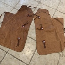 Western Chinks Chaps Classic Leather Men Women Unisex Rodeo Bull Trail Riding