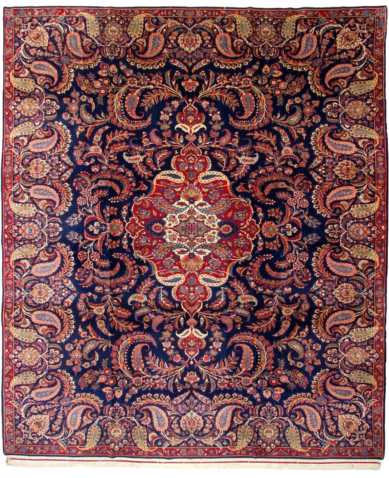 100% lana Kashan Multicolor Alfombras y Tapetes antiguos