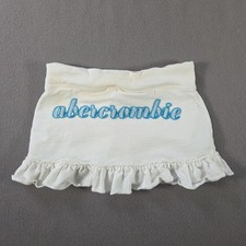 Abercrombie  Fitch Mini Skirt Womens Small White Ruffle Spell Out Micro Y2k