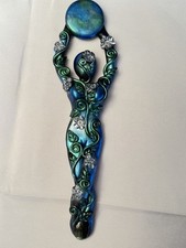 Blue Green Decorative wand, Floral Vine Design