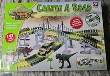 JitteryGit Dinosaur Racing Track Slot Car Learning Toys Gifts For Boys Kids