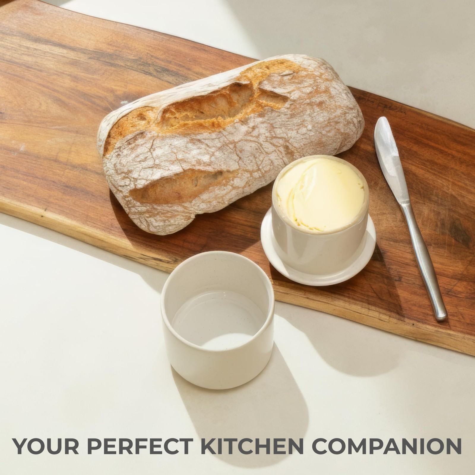 Beautiful Ceramic Butter Crock For Kitchen Countertop â€“ Premium Container w...