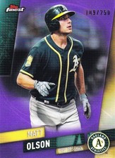 2019 Topps Finest Oakland Athletics Matt Olson Base Purple 109/250