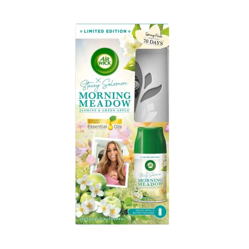 1x Air Wick Machine W/ Air Freshener Morning Deadow Odor Eliminator 250ml