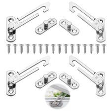 4PCS Steel UPVC Window Latches, Left/Right Hand Security Lock for Home & School